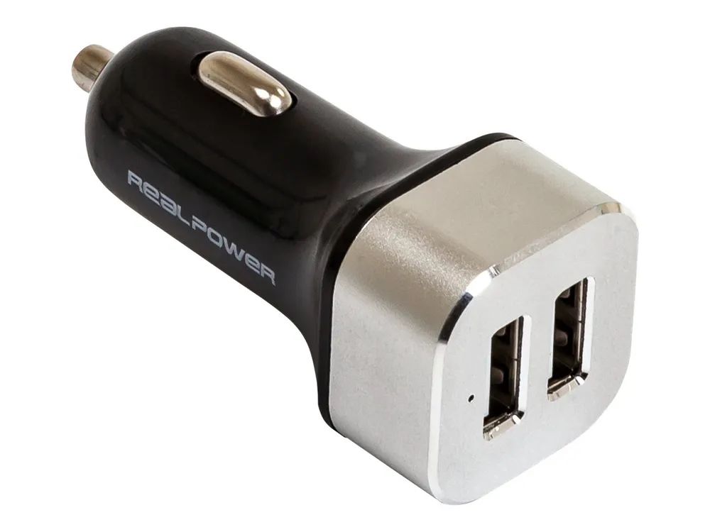 RealPower 2-Port USB car charger - Auto-Netzteil - 2400 mA - 2 Ausgabeanschlussstellen (2 x USB)