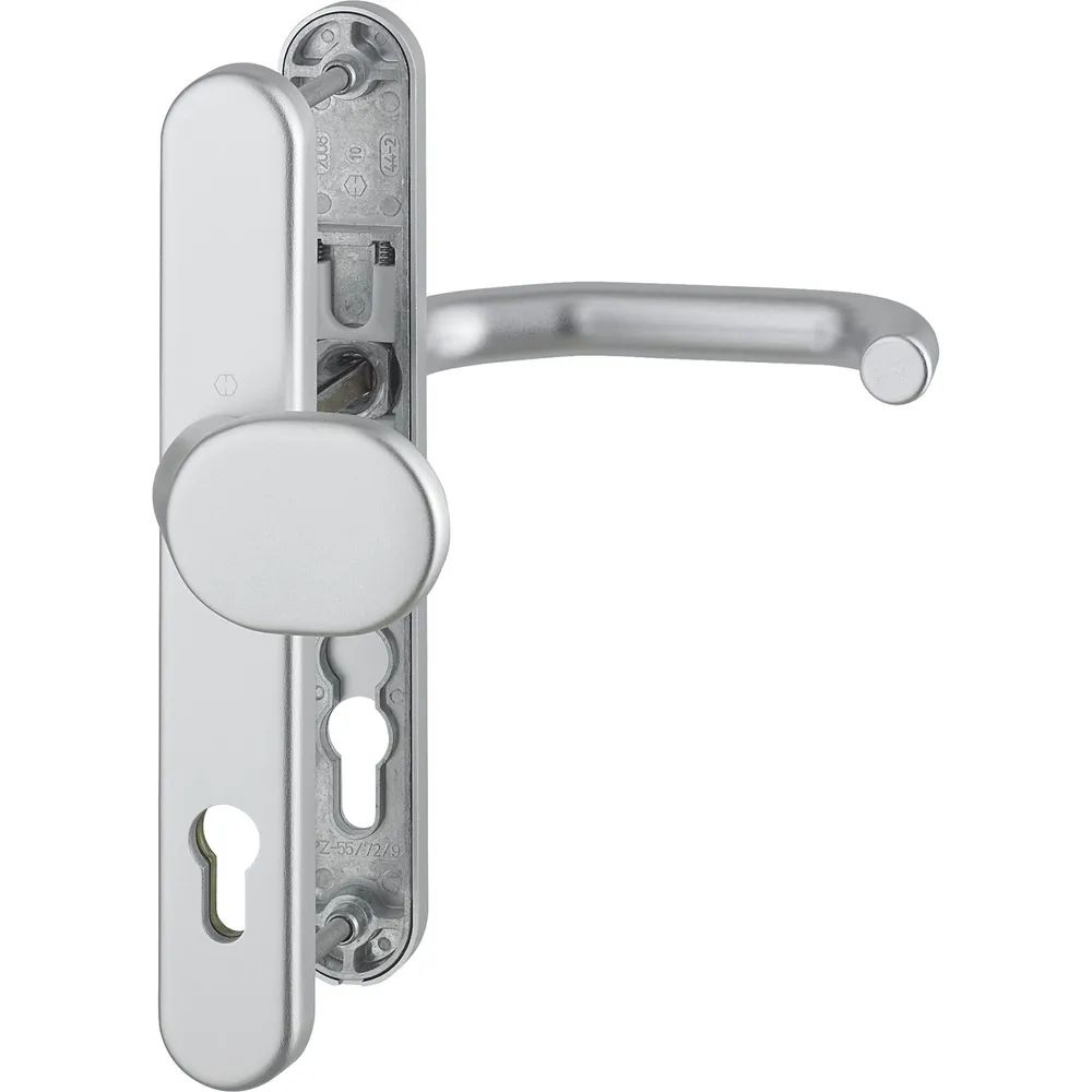 Hoppe SH-Wechselgarnitur PARIS m Schmalschild PZ92, silber
