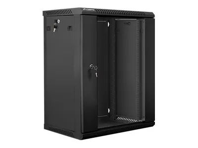 Lanberg Schrank Netzwerkschrank - geeignet für Wandmontage - Schwarz, RAL 9004 - 15U - 48.3 cm (19")