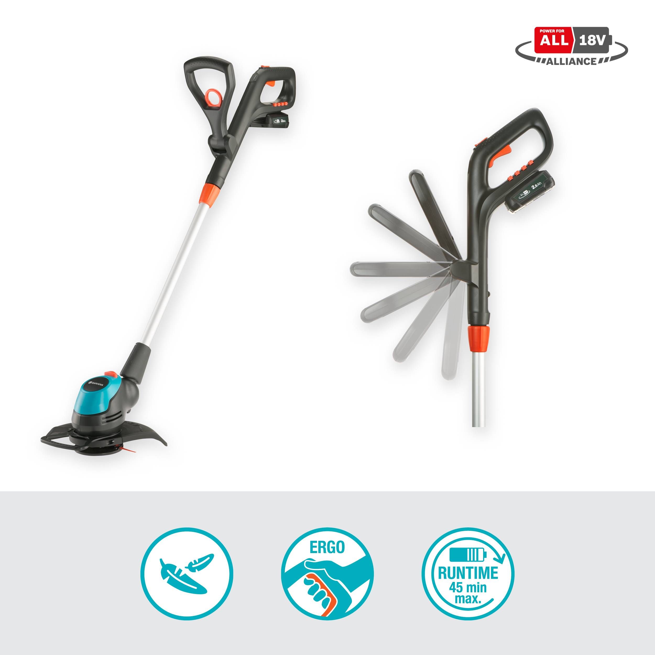 Gardena Akku-Trimmer EasyCut 23/18V P4A Ready-To-Use Set