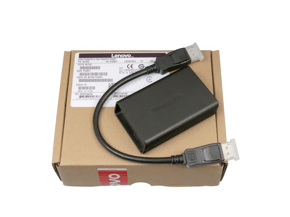 Lenovo DP to 2DP Hub DisplayPort - Adapter - Digital/Display/Video