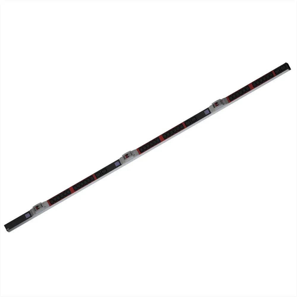 BACHMANN BN0500 19" PDU 1HE 36xC13, 6xC19, Leistungsmessung, Anschluss CEE 3x32A, rot