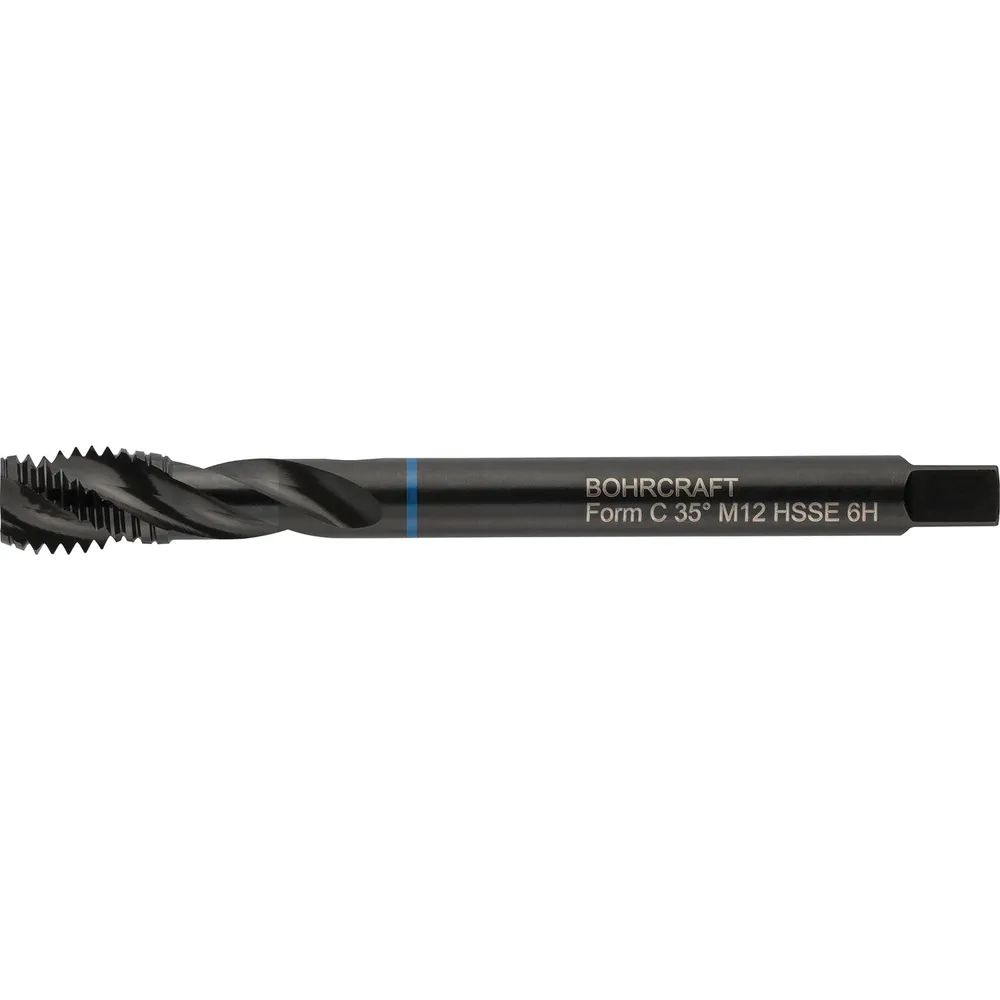 BOHRCRAFT Maschinengewindebohrer 40º RSP DIN376 M12 Überlaufschaft Blauring