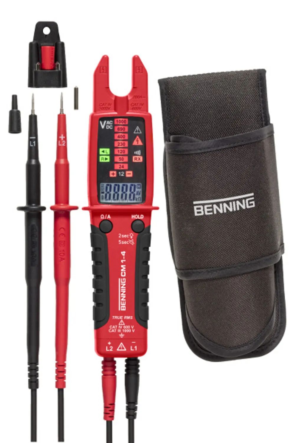 BENNING Digital Stromzange CM 1-4 1000V, 200A AC, 50kOhm TRUE RMS