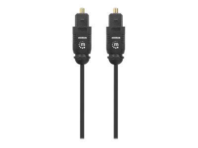 Manhattan Toslink Digital Optical AudioCable, 1m, Male/Male, Toslink S/PDIF, Gold plated contacts, Lifetime Warranty, Polybag - Digitales Audio-Kabel (optisch)