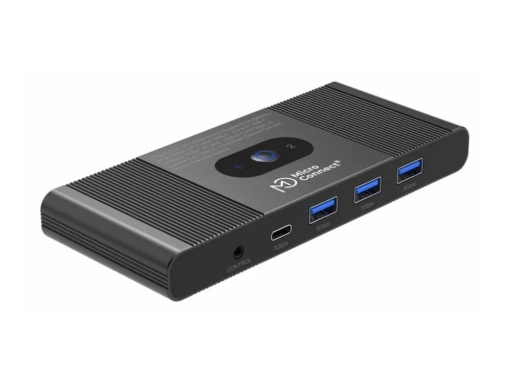 MicroConnect Displayport & USB-C KVM Switch - KVM-Umschalter - 2-Port