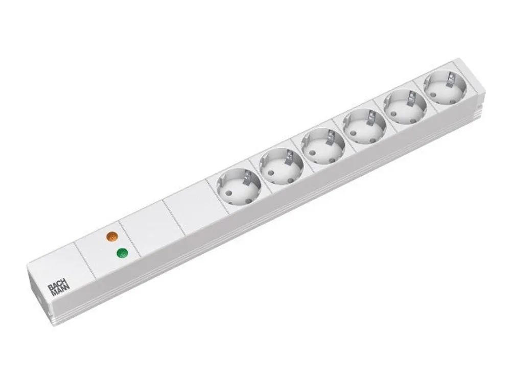 Bachmann Steckdosenleiste (Rack - einbaufähig) - Ausgangsanschlüsse: 6 - 1U - 48.3 cm (19")