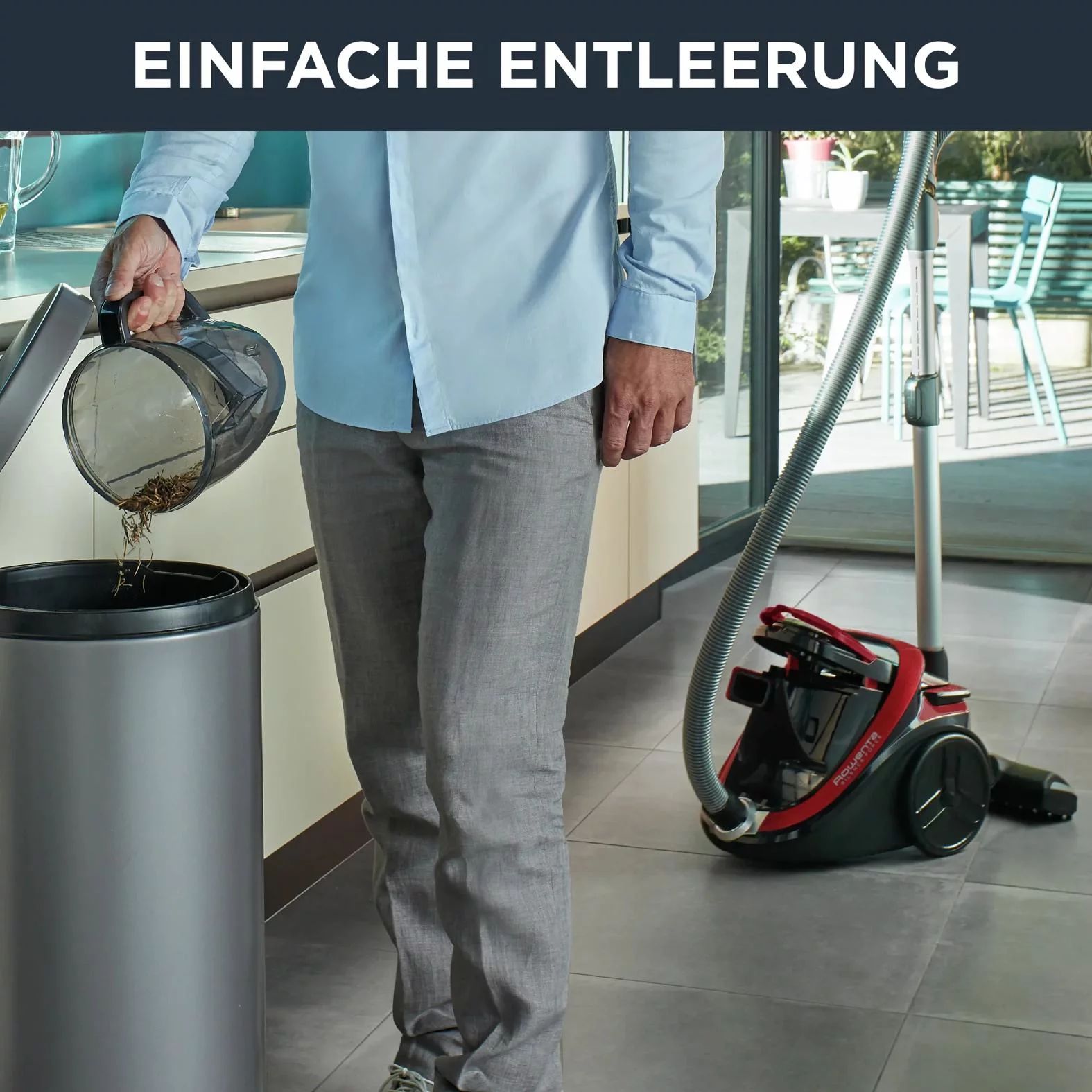 Rowenta RO7649 Zyklon-Staubsauger, Silence Force Cyclonic Home & Car - Schwarz/Rot