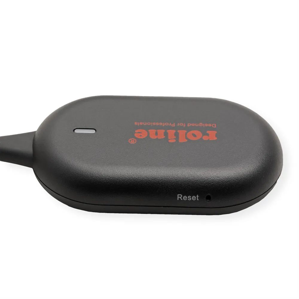 ROLINE Drahtloses P2P-Anzeige-Dongle-Set, Tx+Rx, Wireless USB-C zu HDMI, 1080p, 20 m