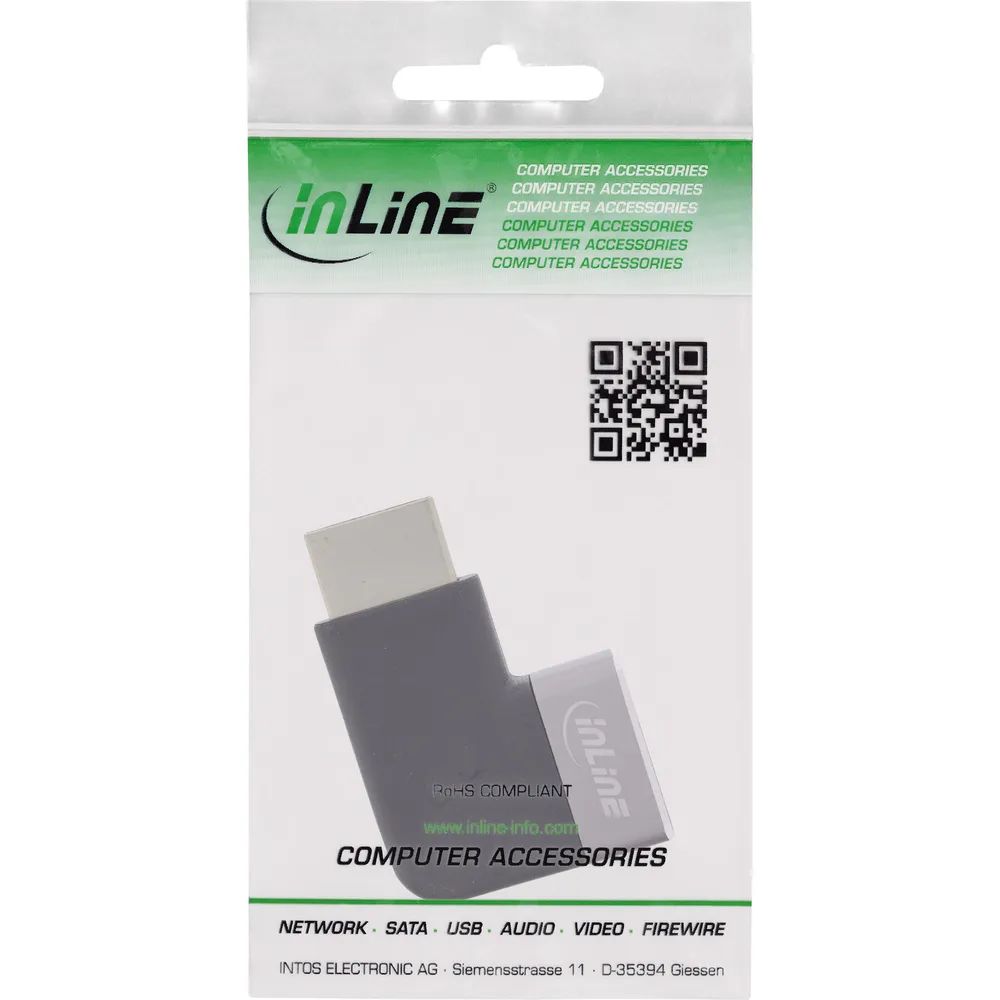 InLine HDMI Adapter - HDMI A Stecker / Buchse - 90° rechts - 8K UHD