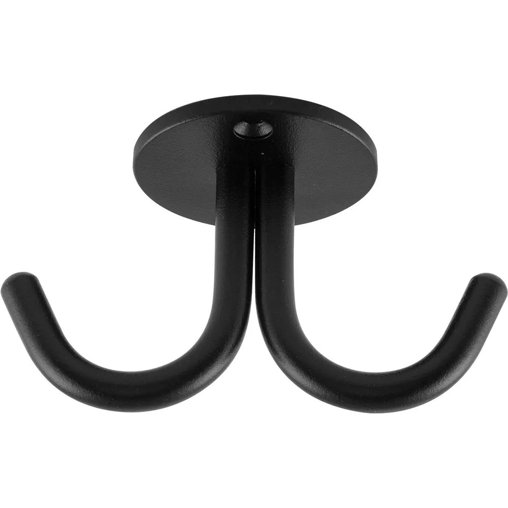 Simausrom Zweifach-Haken Delta Höhe 59 mm, Breite 100 mm, Stahl schwarz Feinstruktur