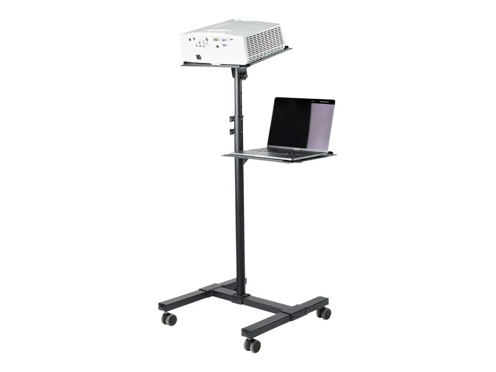 StarTech.com Mobiler Projektor- und Laptopständer/-wagen - Heavy Duty (2 Regale, jeweils 10 kg)