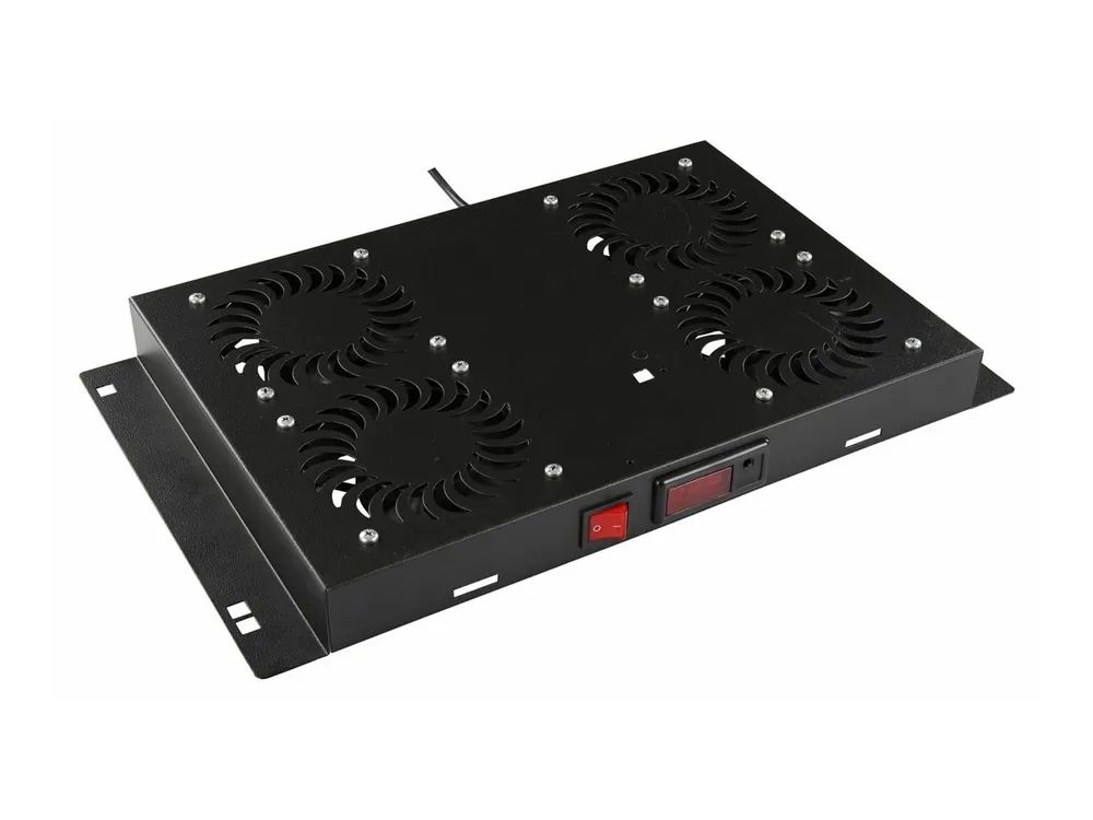 Lanview by Logon - Thermostat für Rack-Lüftermodul - digital - mit Thermostat - auf Dach montierbar - Schwarz - 1U - 48.3 cm (19")