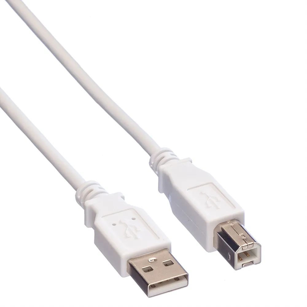 VALUE USB 2.0 Kabel, Typ A-B, weiß, 3 m