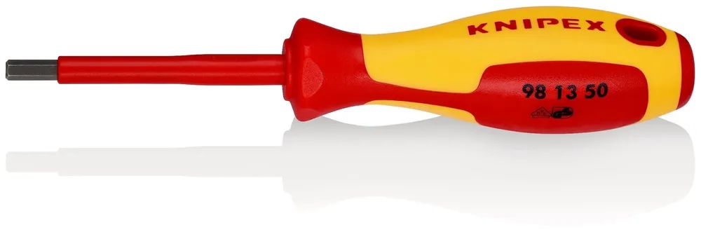 KNIPEX Schraubendreher für Innensechskantschrauben isoliert mit Mehrkomponenten-Hüllen, VDE-geprüft brüniert 187 mm