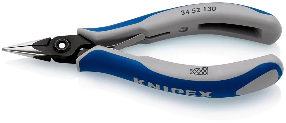 KNIPEX Präzisions-Elektronik-Greifzange mit Mehrkomponenten-Hüllen brüniert 130 mm