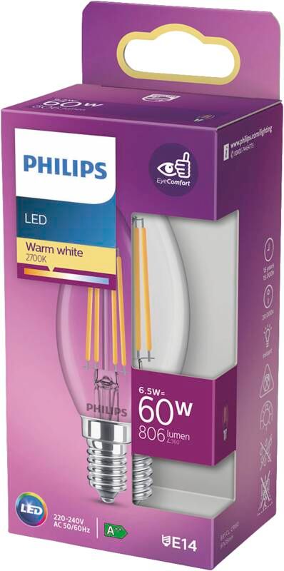 Philips LED classic 60W E14 WW B35 CL ND SRT4