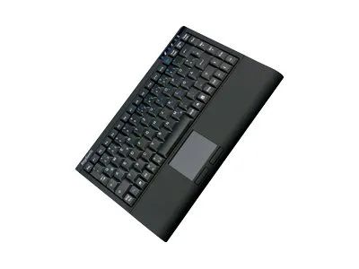 KeySonic ACK-540U+ (UK) Mini-Tastatur - SoftSkin - Smart-Touchpad - USB - schwarz - Mini - Kabelgebunden - USB - Membran Key Switch - QWERTY - Schwarz