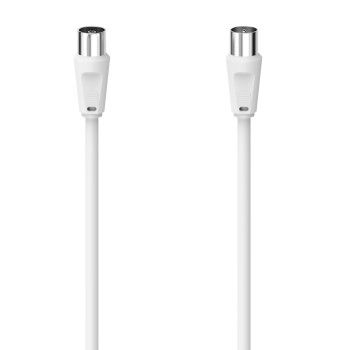 Hama Antennen-Kabel, Koax-Stecker - Koax-Kupplung, 5,0 m, 90 dB, Weiß