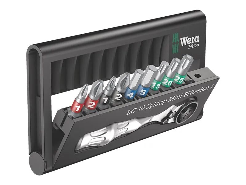 Wera Bit-Check 10 Zyklop Mini 1 - Knarrenschraubendreher mit Bit-Satz