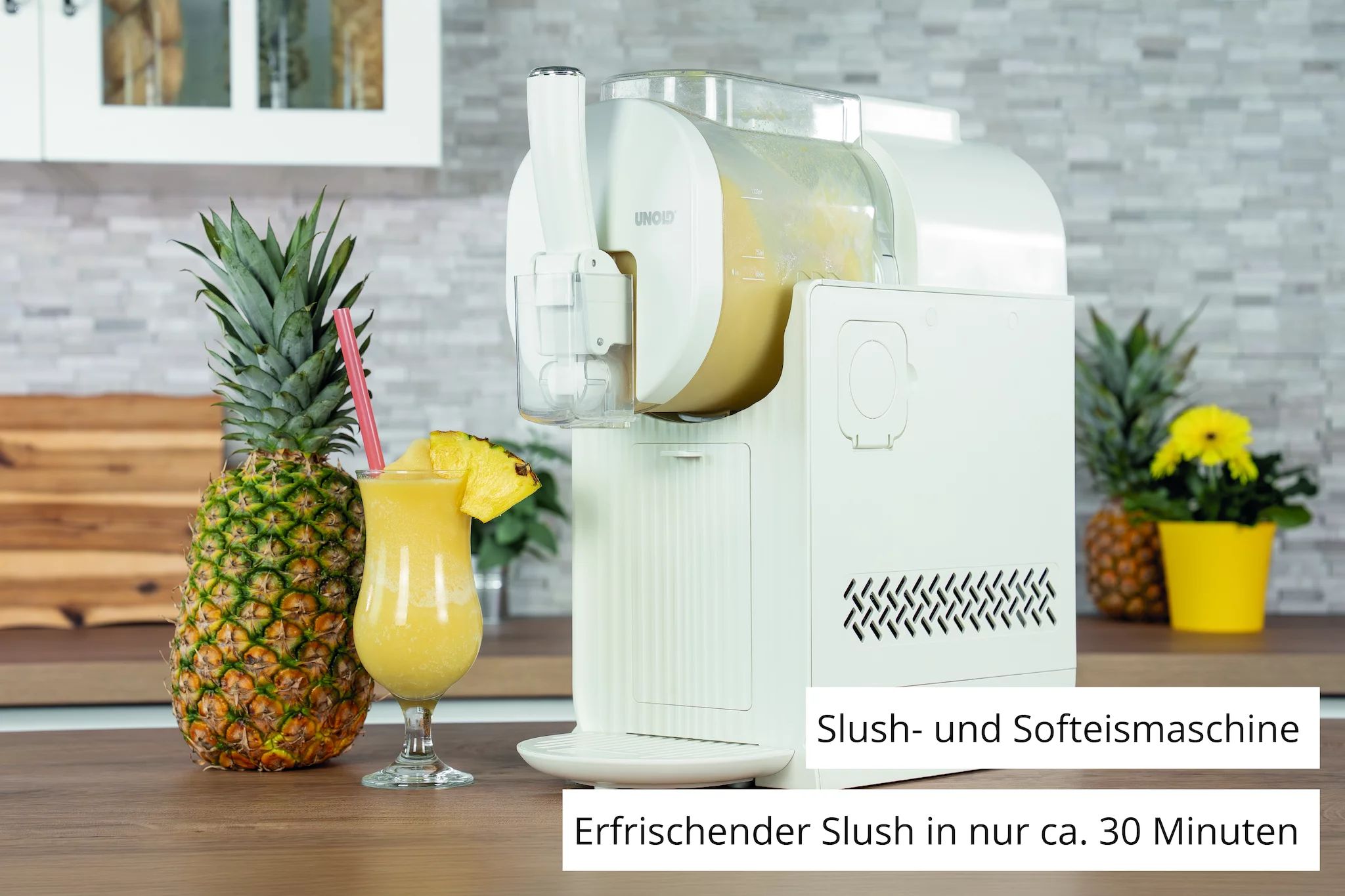 UNOLD 48960 2in1-Slush und Softeismaschine Sofia, Creme