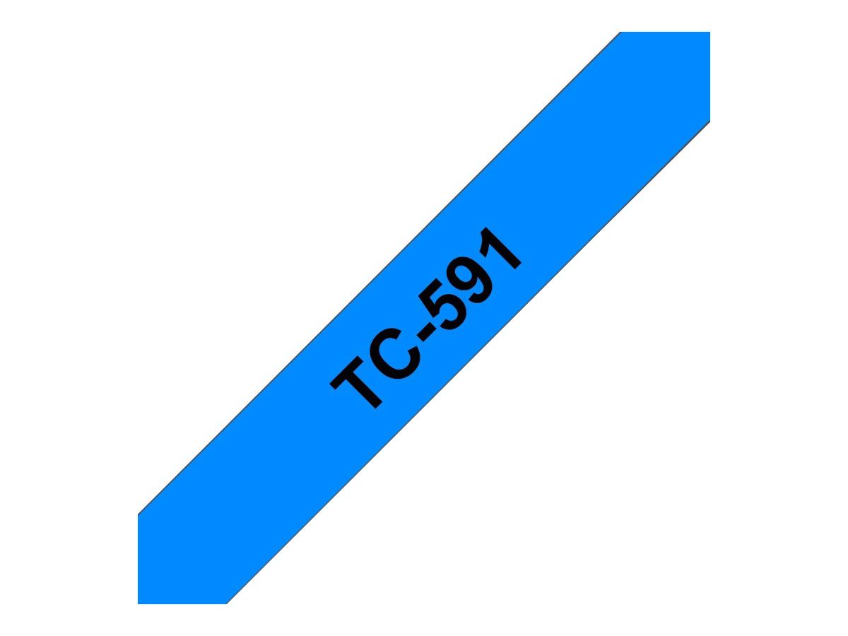 Brother TC591 - 9 mm x Schwarz auf Blau - laminiertes Band