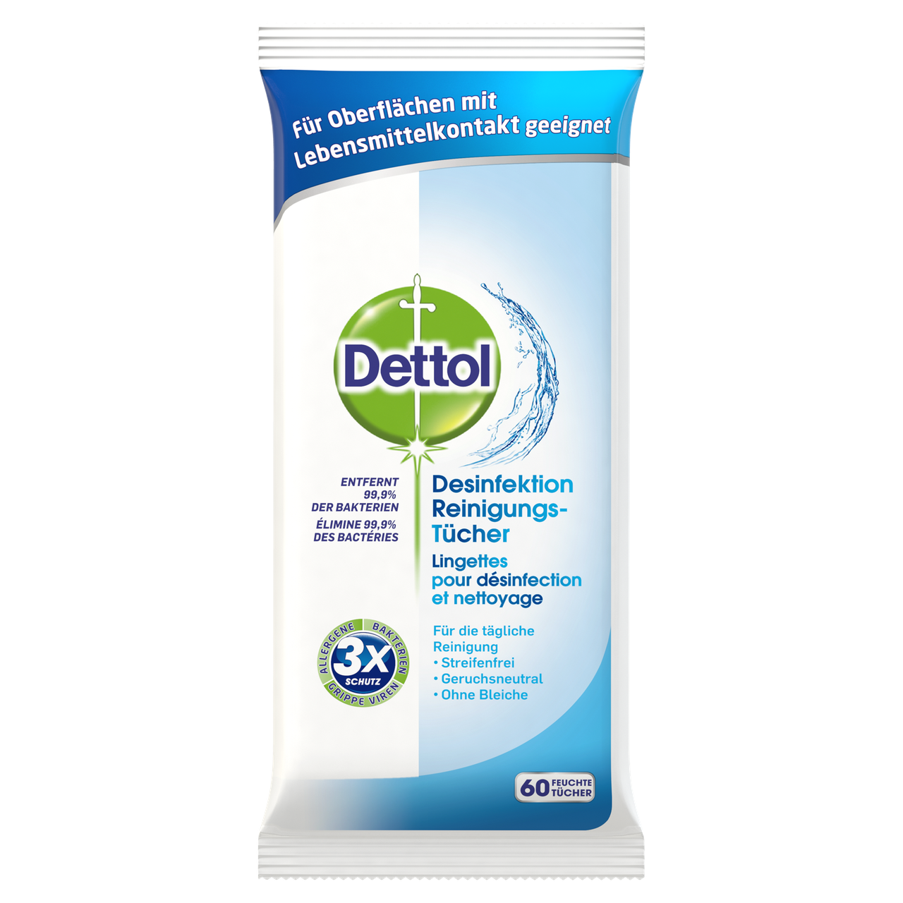 Dettol Desinfektion Reinigungs-Tücher 60 Stück