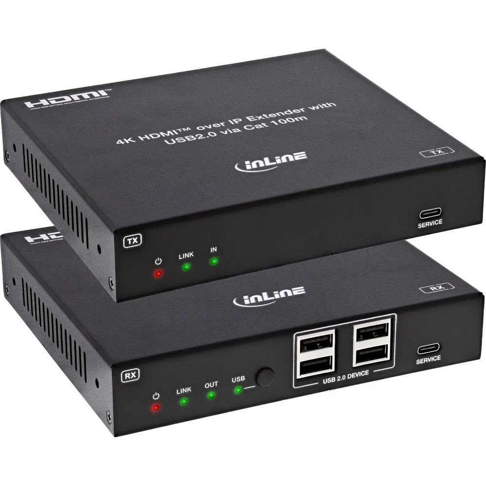 InLine KVM Extender over IP - HDMI 4K/60Hz - 100m - Set