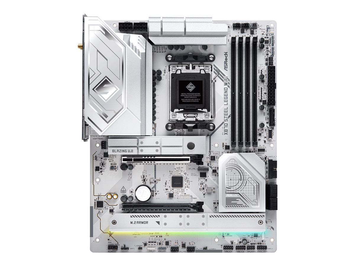 ASRock X870 Steel Legend WiFi - Motherboard - ATX - Socket AM5 - AMD X870 Chipsatz - USB4, USB 3.2 Gen 1, USB 3.2 Gen 2, USB-C 3.2 Gen 2x2 - 2.5 Gigabit LAN, Wi-Fi 7, Bluetooth - Onboard-Grafik (CPU erforderlich)
