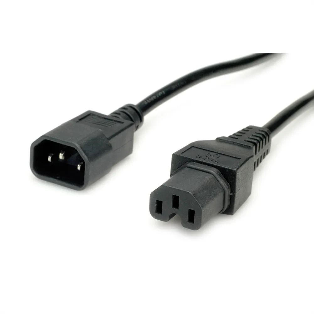 VALUE Netzkabel IEC320/C14 Stecker - C15 Buchse, H05RN-F, schwarz, 1 m