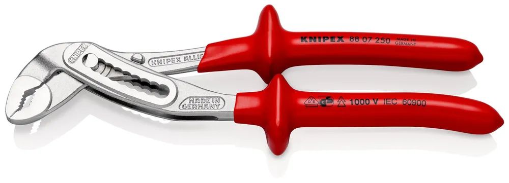 KNIPEX Alligator® Wasserpumpenzange tauchisoliert, VDE-geprüft verchromt 250 mm