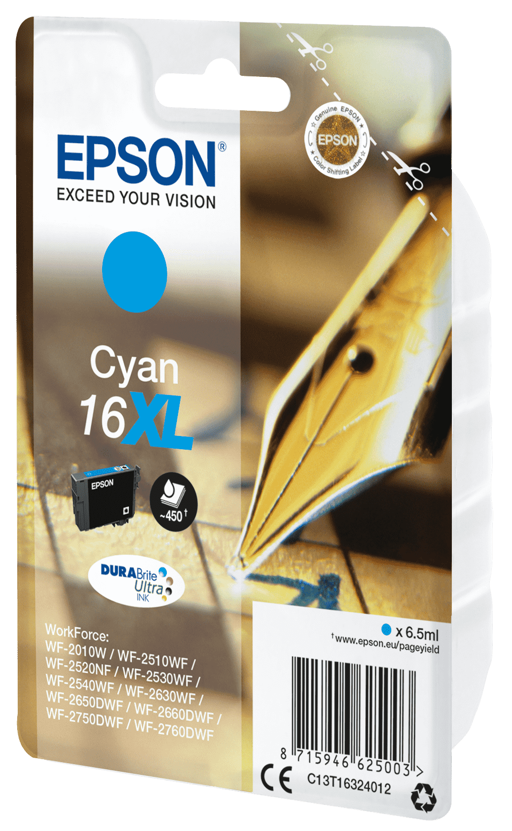 Epson 16 Tinte Füller Single, XL, cyan