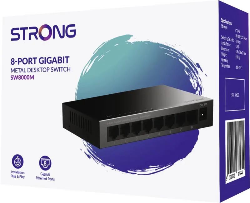 Strong 8-Port Gigabit Metall Desktop Switch SW800M