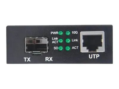 Intellinet 10GBase-T to 10GBase-R Media Converter, 1 x 10 GB SFP+ Slot, 1 x 10GB RJ45 Port