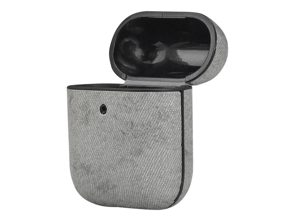TerraTec Air Box - Tasche für Kopfhöhrer - Polycarbonat - Fabric Gray - für Apple AirPods (1. Generation, 2. Generation)