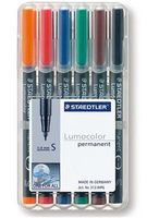STAEDTLER Lumocolor 313 - Marker - permanent - 0.4 mm - extrafein (Packung mit 6)
