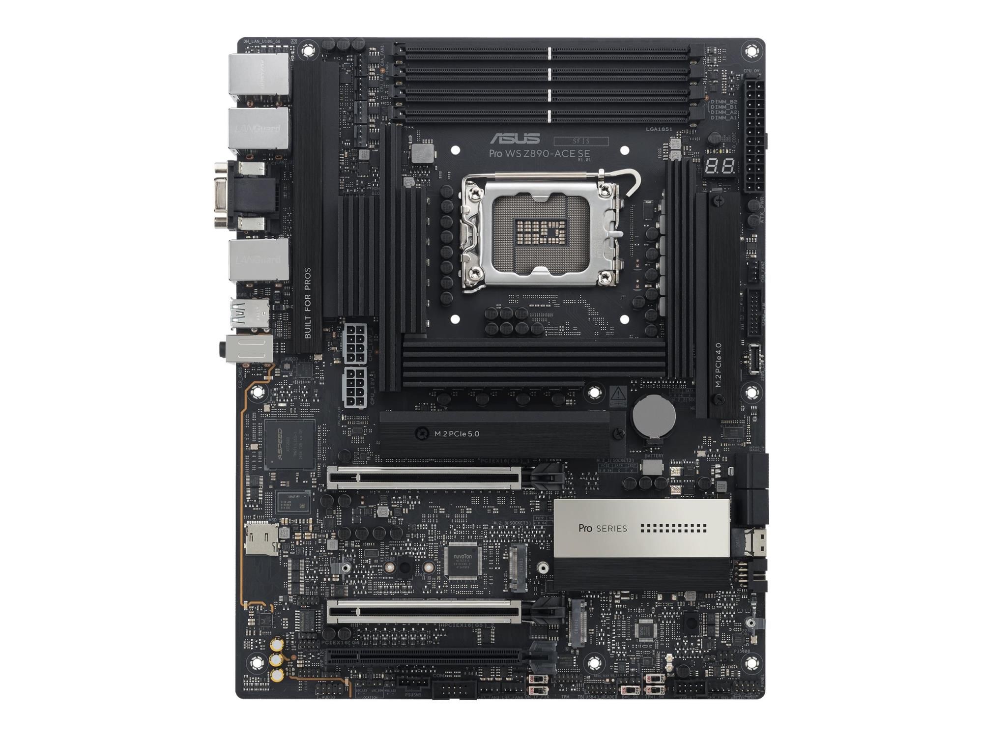 ASUS PRO WS Z890-ACE SE - Motherboard - ATX - LGA1851-Sockel - Z890 Chipsatz - USB-C 3.2 Gen 2x2, USB 3.2 Gen 2, USB4, USB 3.2 Gen 1 - 10 Gigabit LAN, 2.5 Gigabit LAN, Gigabit LAN - Onboard-Grafik (CPU erforderlich)