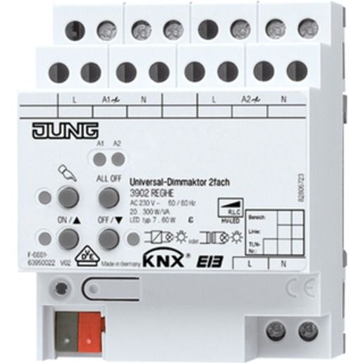 Jung KNX UNIVERSAL-DIMMAKTOR 2FACH / JUNG 3902REGHE