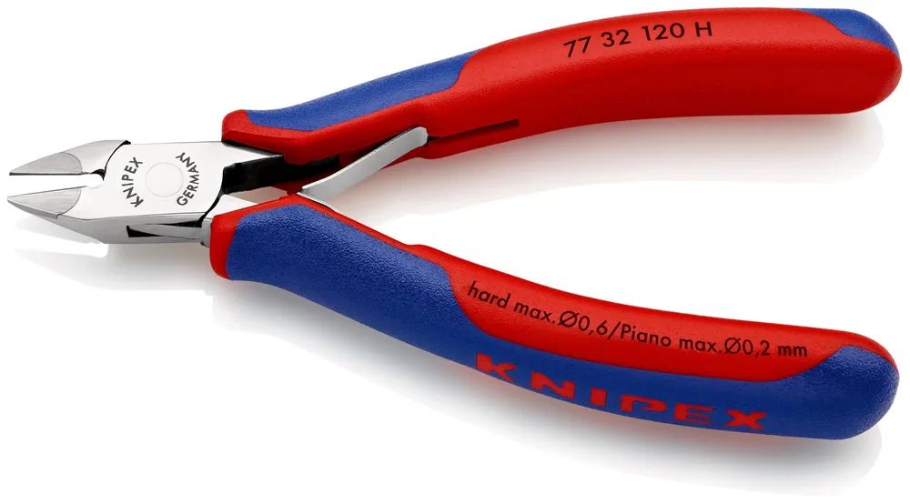 KNIPEX Elektronik-Seitenschneider mit eingesetzter Hartmetallschneide mit Mehrkomponenten-Hüllen 120 mm