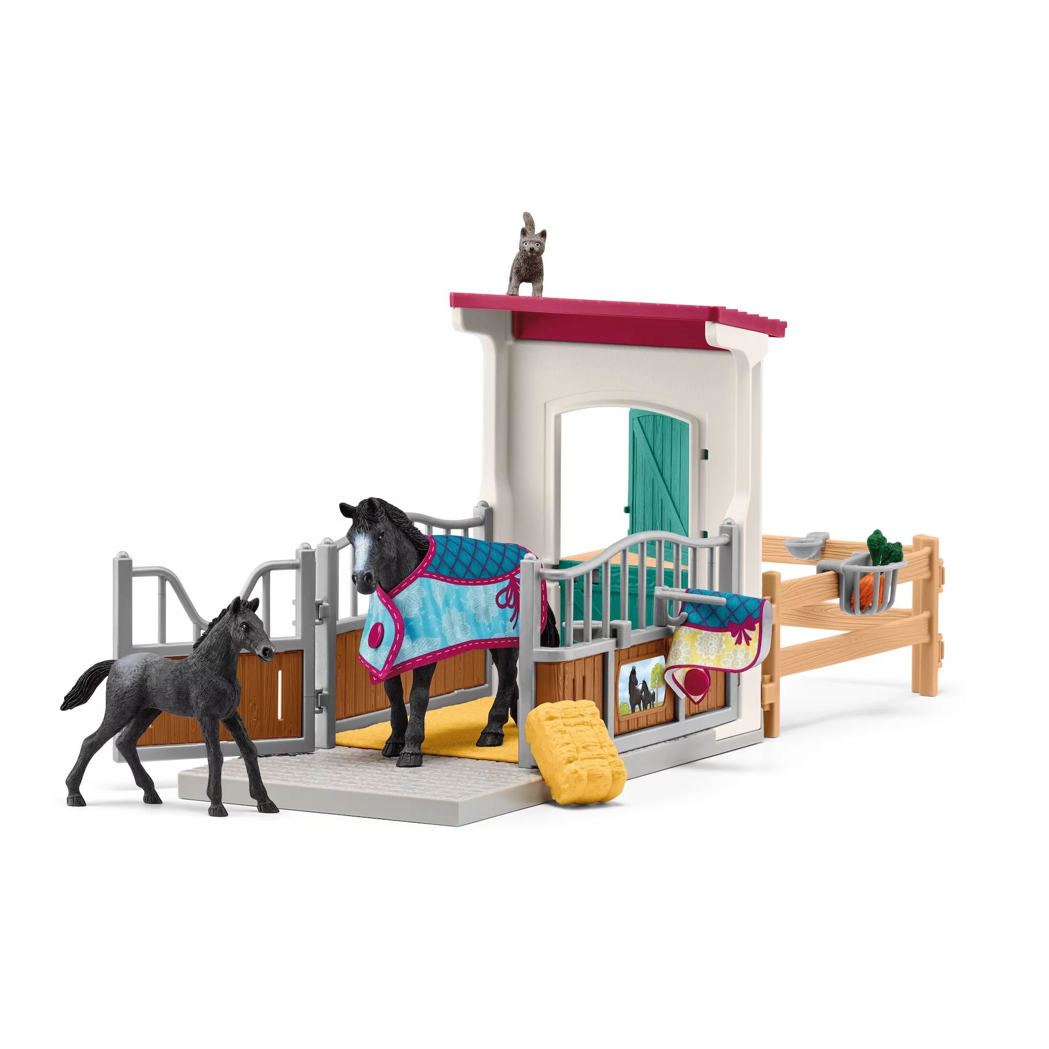 Schleich Pferdebox mit Stute und Fohlen 