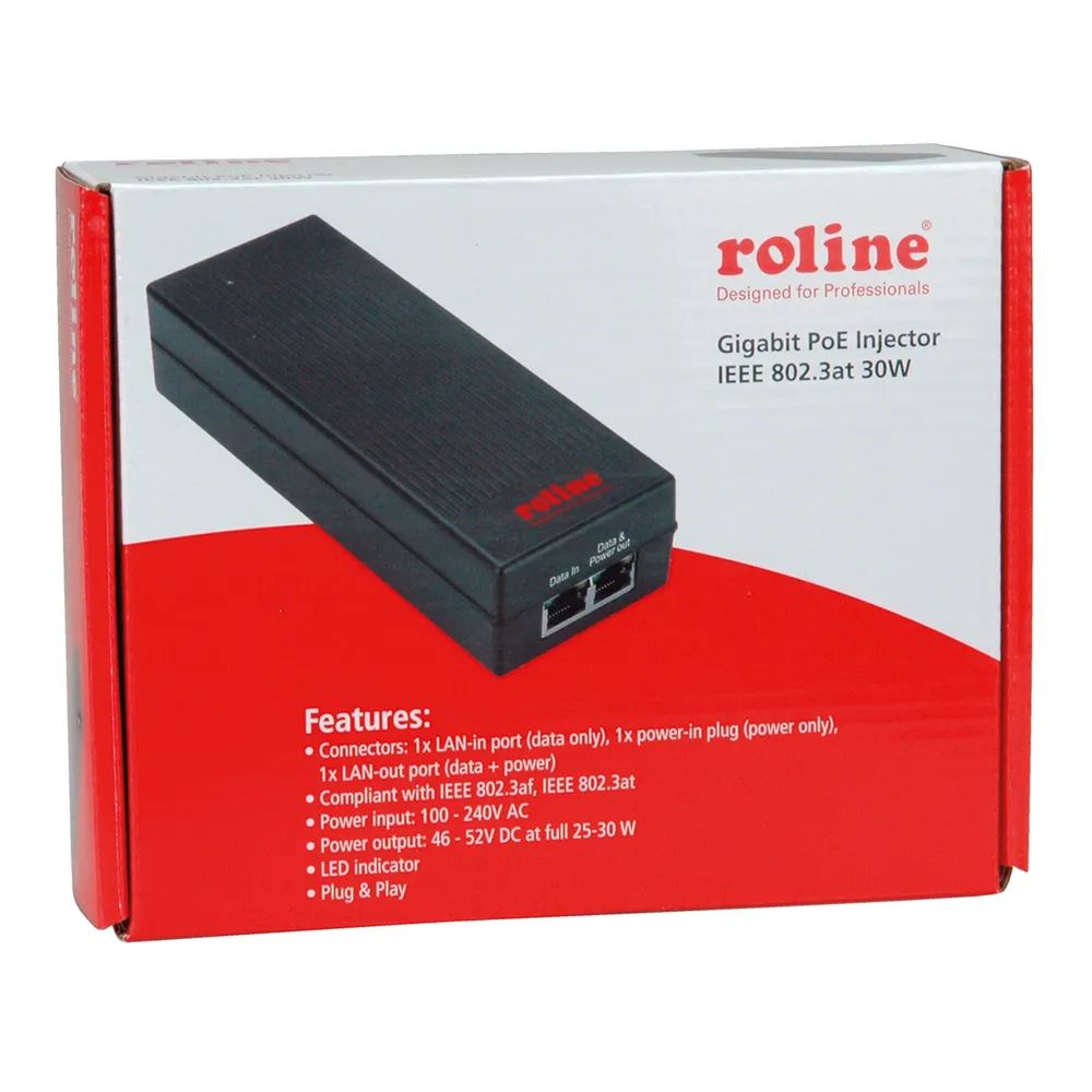 ROLINE Gigabit PoE Injektor, 30W