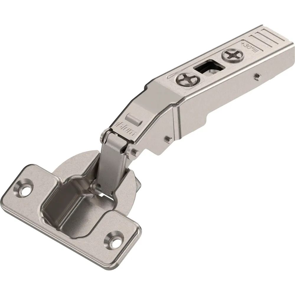 BLUM CLIP top Winkelscharnier 30° III, max. aufschlagend ohne Feder, Schrauben
