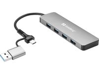 SANDBERG USB-C/A to 4xUSB 3.0 Hub 3.0
