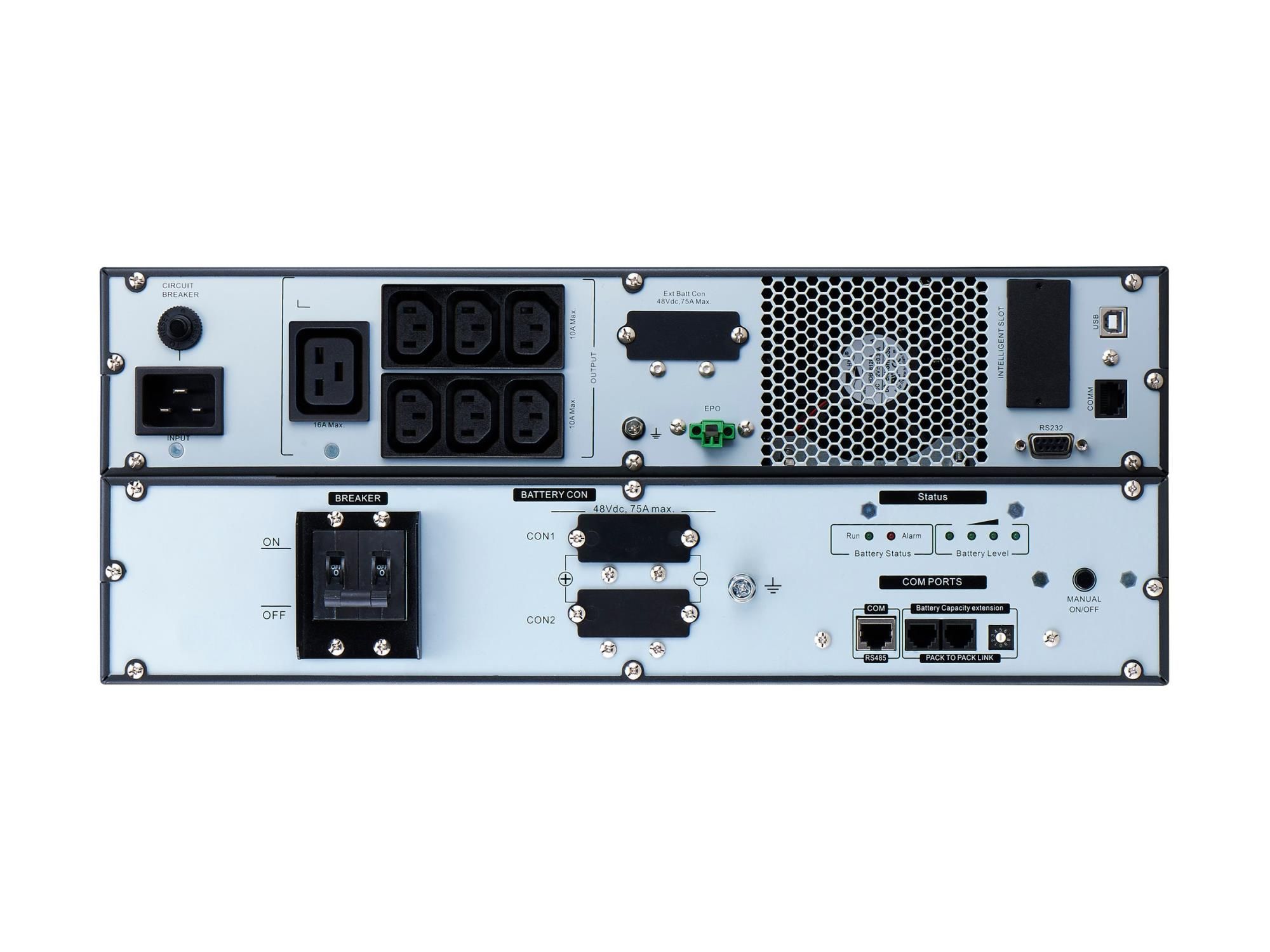 APC Easy UPS On-Line - USV (Rack - einbaufähig) - Wechselstrom 230 V - 2700 Watt - 3000 VA - Lithium-Ionen - RS-232, USB - Ausgangsanschlüsse: 7 - 4U - 48.3 cm (19")