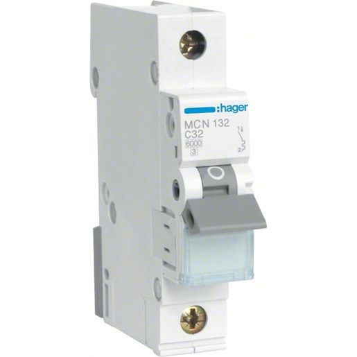 Hager LS-SCHALTER 1P 32A-C 6KA 1PLE / HAGER MCN132