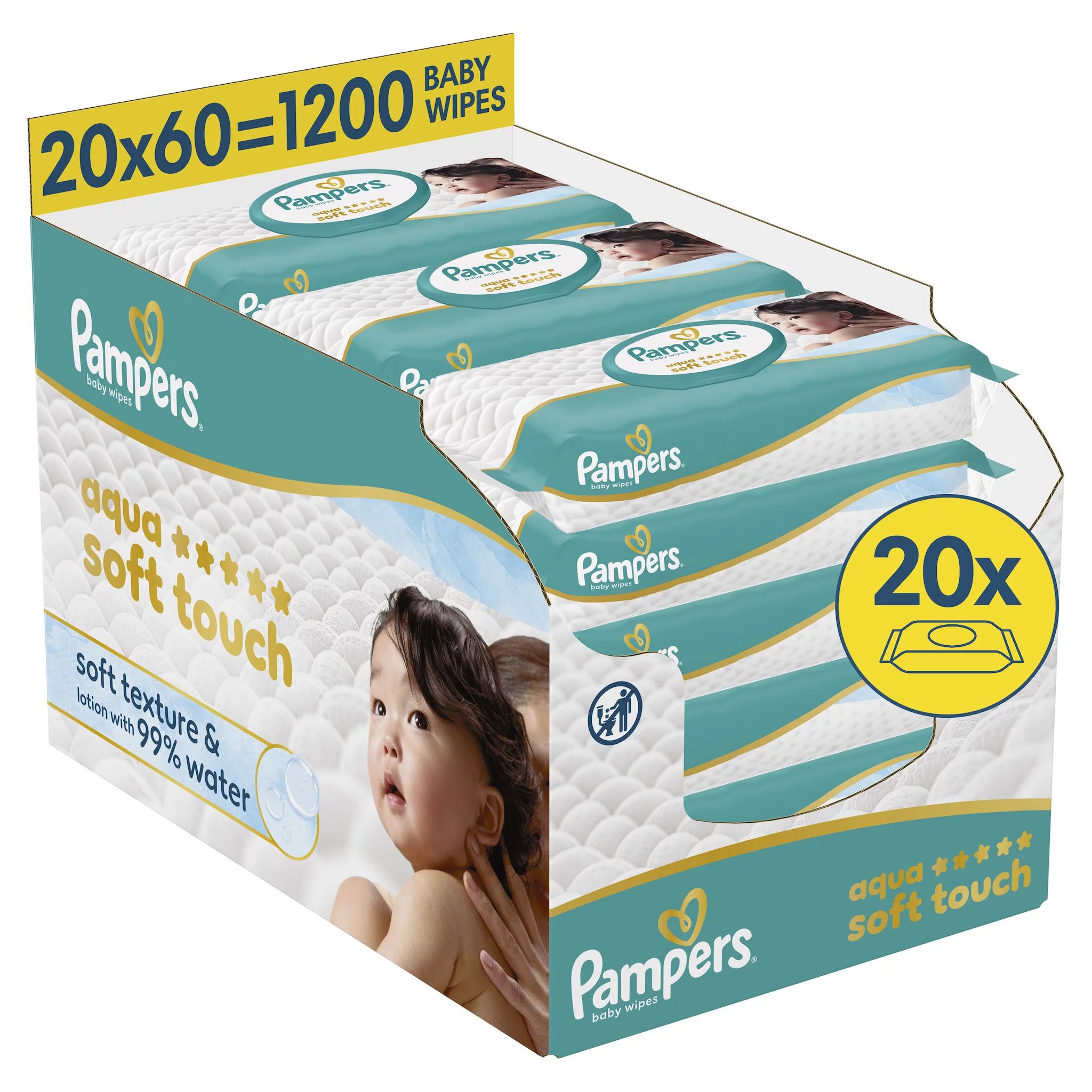 Pampers Feuchte Tücher Aqua Soft touch 20x