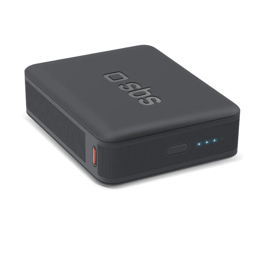 SBS Powerbank 20W PD, 10.000 mAh, 1x USB-A und 1x USB-C PD schwarz
