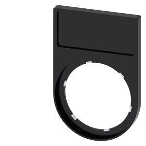 SIEMENS EP Schildträger, flach, unten rund, sw, für Schild 12,5 x 27mm