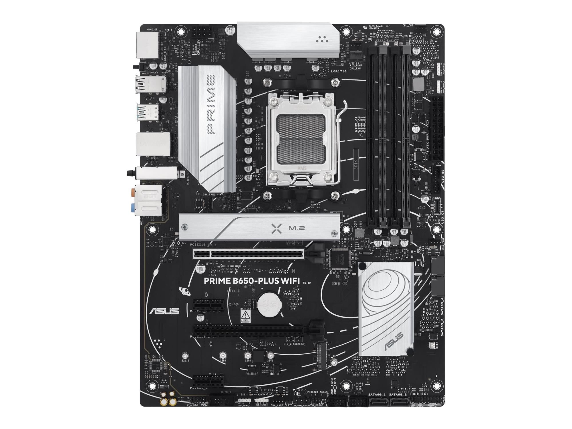 ASUS Prime B650-Plus WiFi - Motherboard - ATX - Socket AM5 - AMD B650 Chipsatz - USB-C 3.2 Gen2, USB 3.2 Gen 2, USB 3.2 Gen 1, USB-C 3.2 Gen 1 - 2.5 Gigabit LAN, Bluetooth, Wi-Fi 6E - Onboard-Grafik (CPU erforderlich)