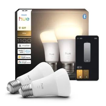 Philips Hue LED-Lampe "White", E27, A60, 1100, Doppelpack
